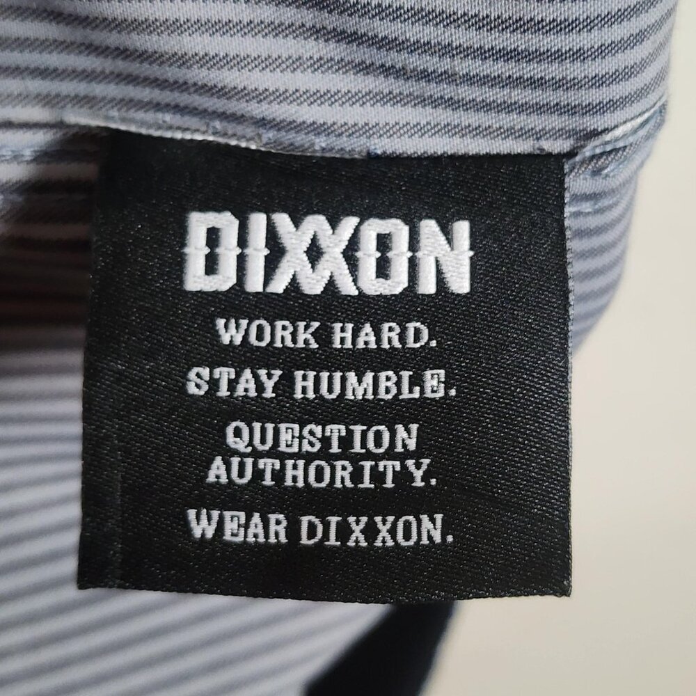 Dixxon Workforce Shirt Mens XL Blue Striped Short Sleeve Button Up Workwear - Picture 6 of 10